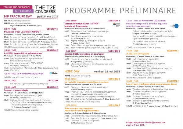 Trauma and emergency in the elderly : the T2E Congress