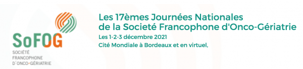 17e Journées Nationales de la Société Francophone d’Onco-Gériatrie