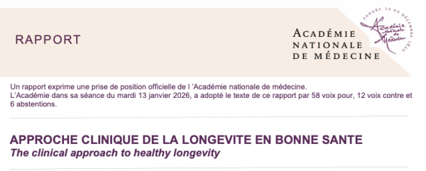 « Approche clinique de la longévité en bonne santé » (Rapport)